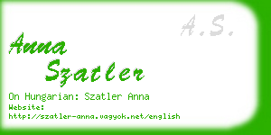 anna szatler business card